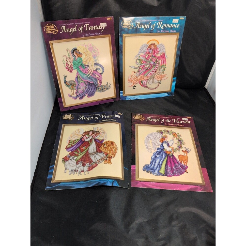 American School of Needlework Angel Of: Romance~Peace~Fantasy~Harvest X-Stitch
